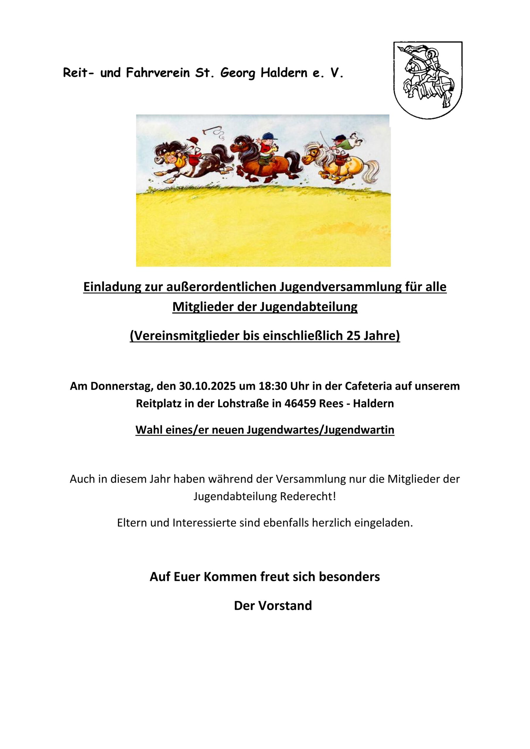 Wahl eines/-er neuen Jugendwart-/in